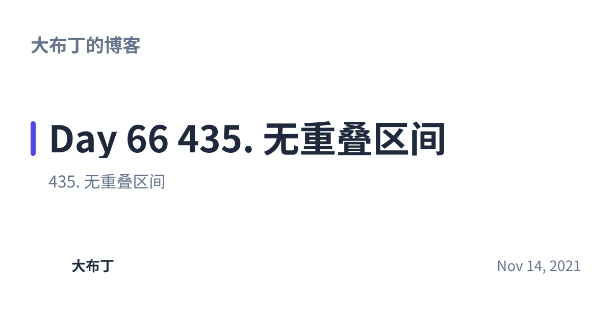 Share preview for Day 66 435. 无重叠区间