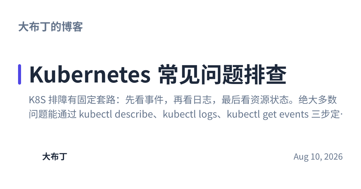 Share preview for Kubernetes 常见问题排查
