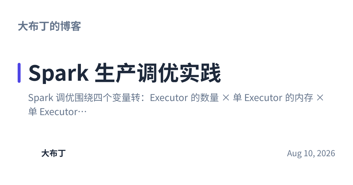 Share preview for Spark 生产调优实践