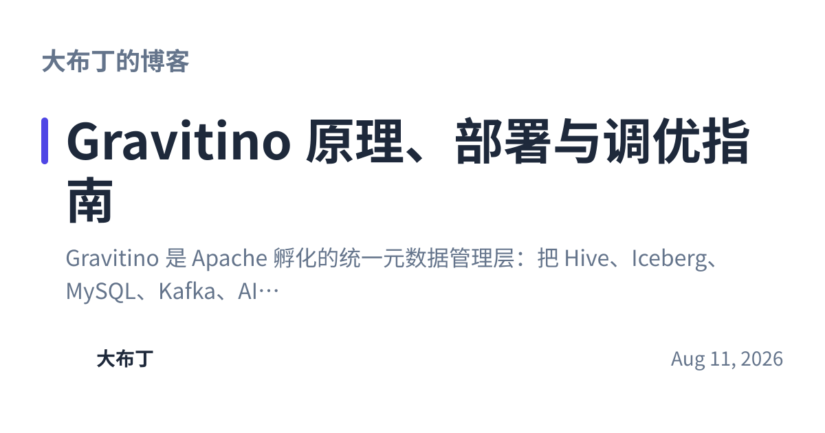 Share preview for Gravitino 原理、部署与调优指南