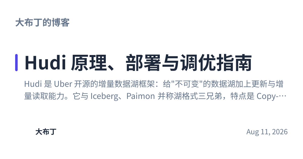 Share preview for Hudi 原理、部署与调优指南