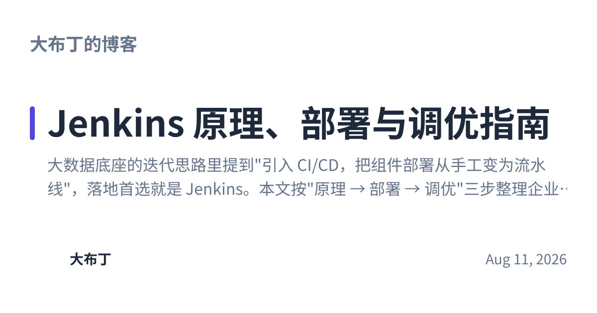 Share preview for Jenkins 原理、部署与调优指南