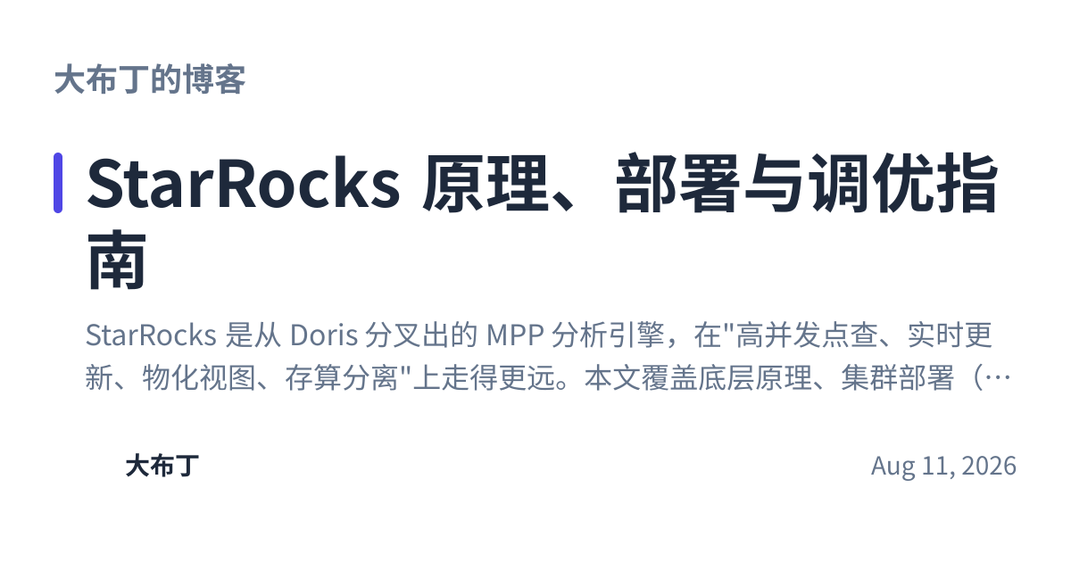 Share preview for StarRocks 原理、部署与调优指南