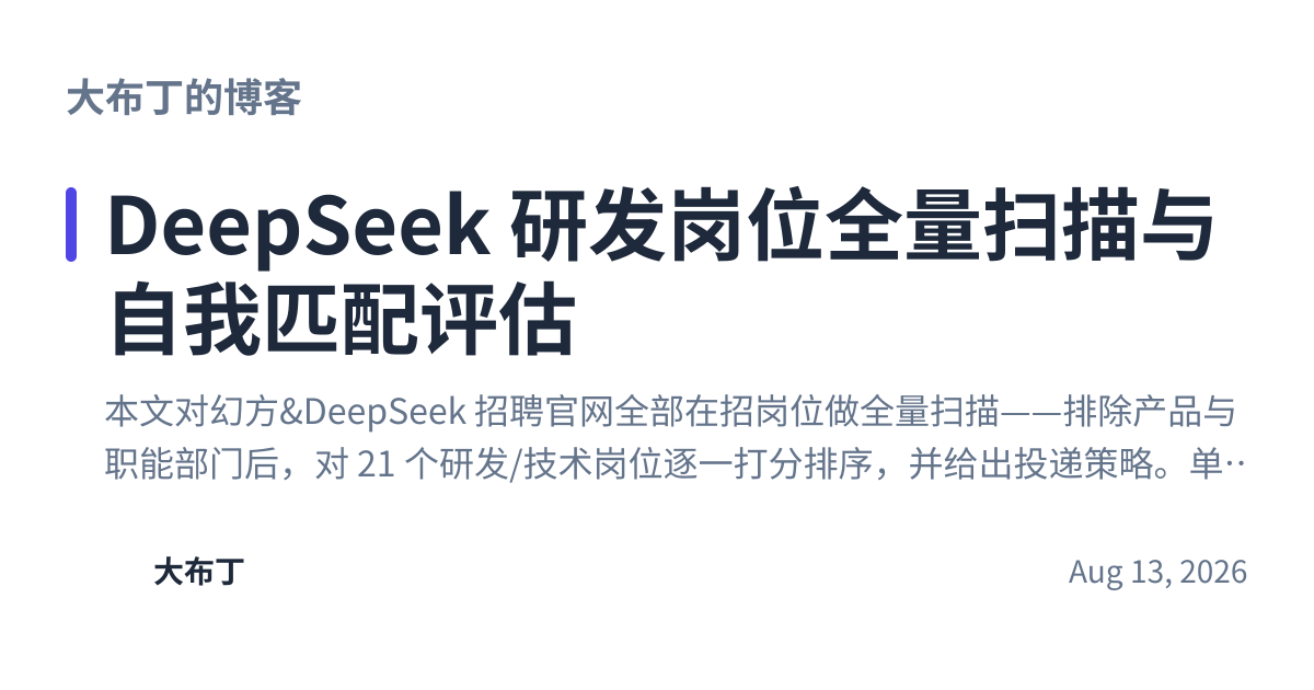 Share preview for DeepSeek 研发岗位全量扫描与自我匹配评估